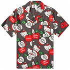 Soulland x Hello Kitty Orson Apple Vacation Shirt in Black Aop