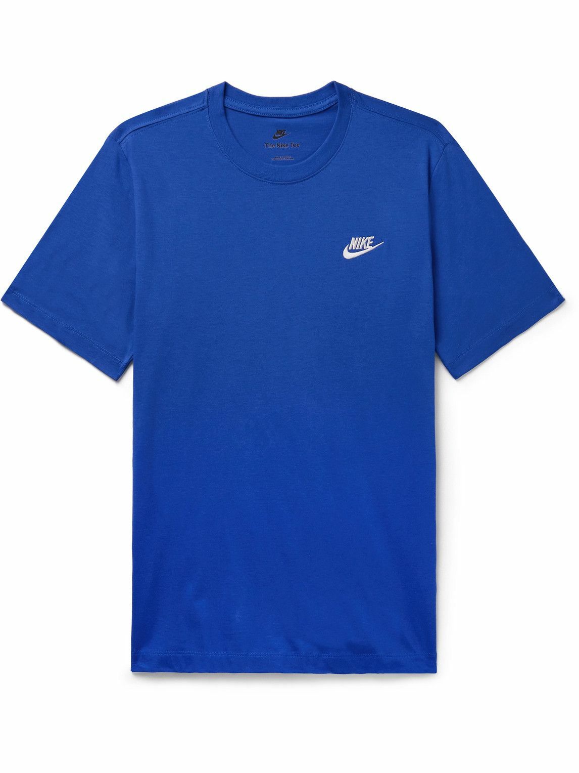 Nike - Sportswear Club Logo-Embroidered Cotton-Jersey T-Shirt - Blue Nike