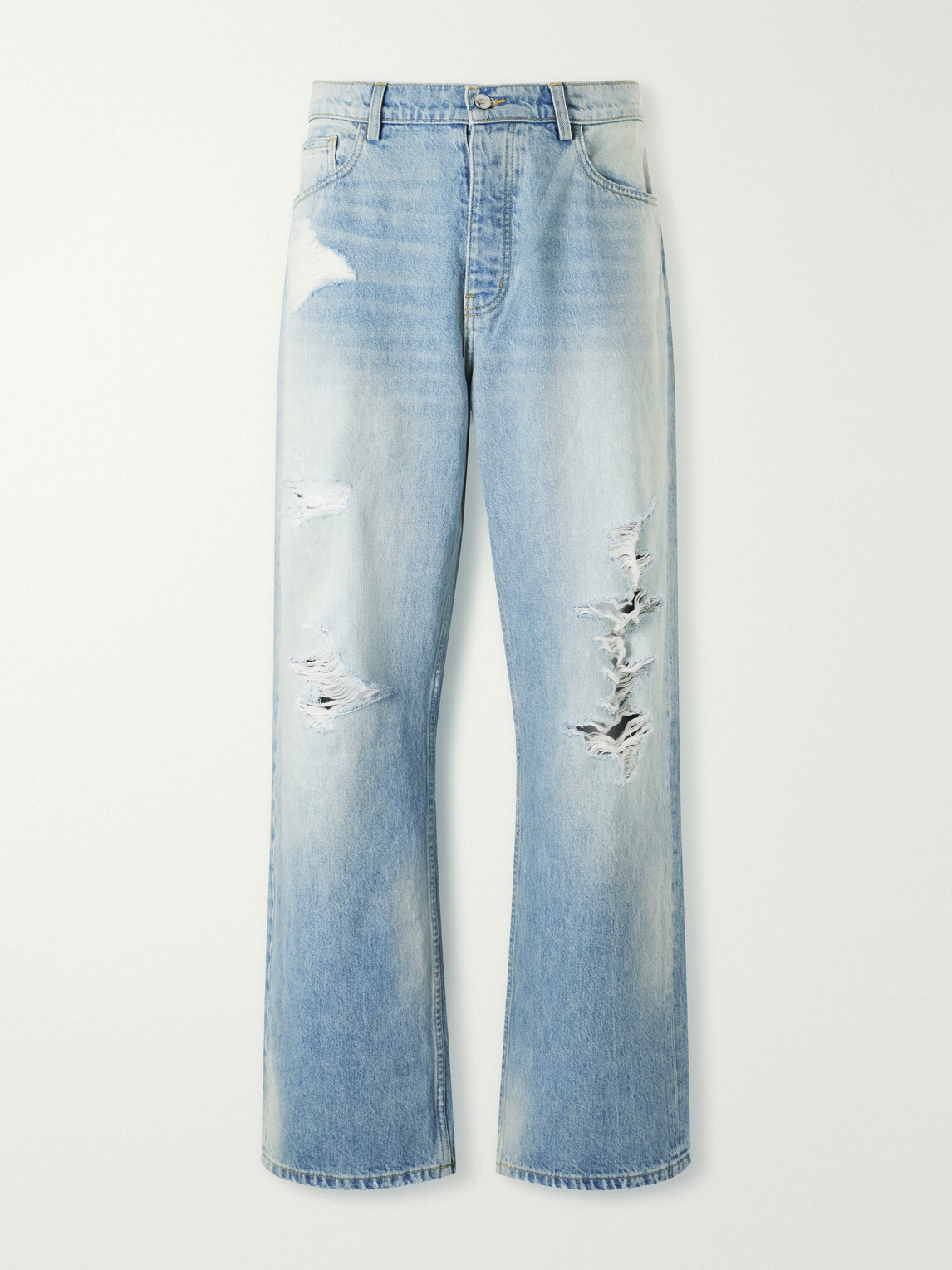 NAHMIAS - Wide-Leg Distressed Jeans - Blue