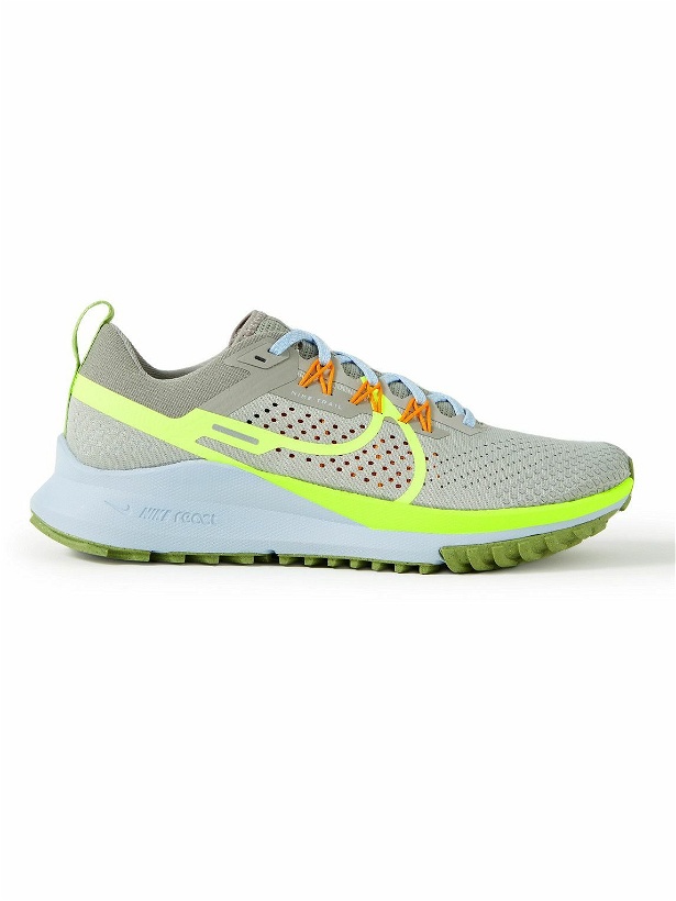 Photo: Nike Running - React Pegasus Trail 4 Rubber-Trimmed Mesh Running Sneakers - Gray