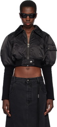 VAQUERA Black Aviator Bomber Jacket