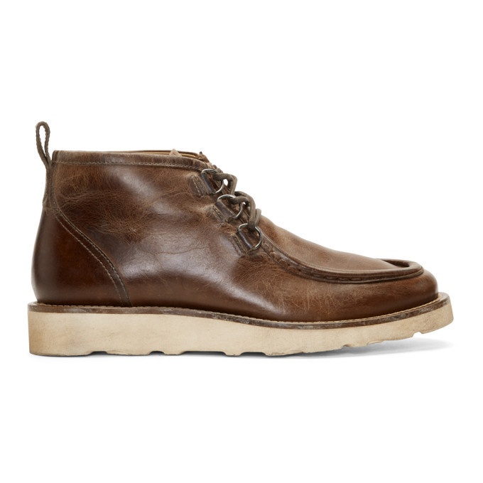 Photo: Belstaff Brown Macclesfield Lace-Up Boots
