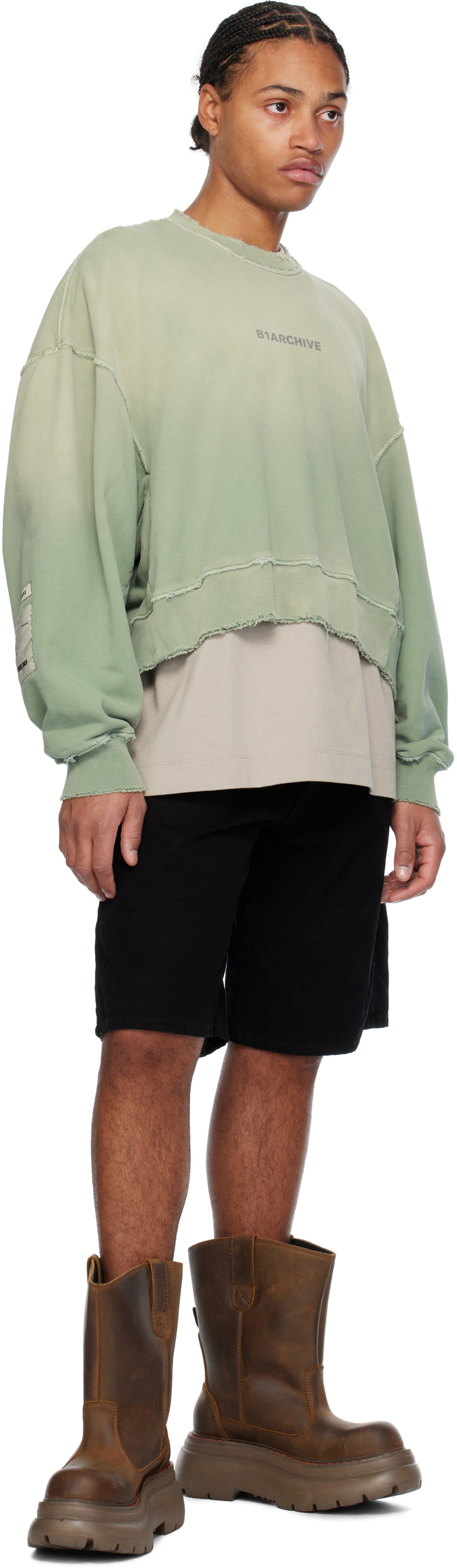 B1ARCHIVE Green Oversized Crewneck Sweatshirt