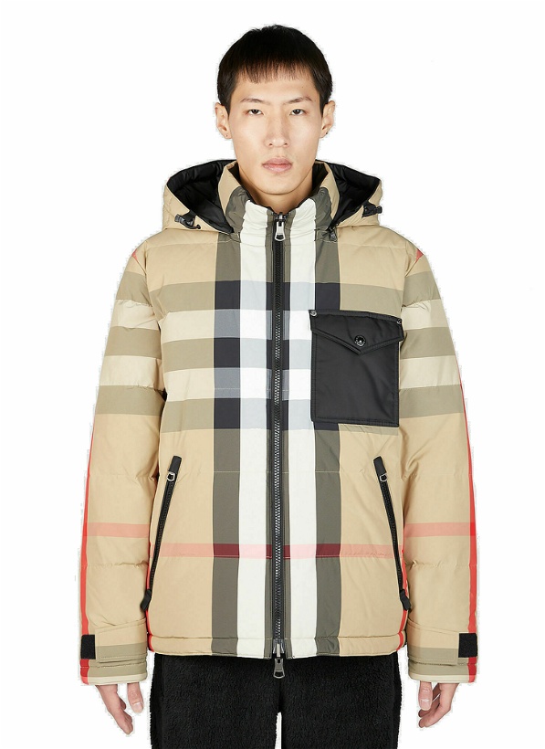 Photo: Burberry - Signature Check Down Jacket in Beige