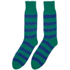 Paul Smith Blue Mohair Striped Socks