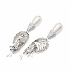 Shrimps Women's Shrimp Clip on Earrings in Cream/Silver
