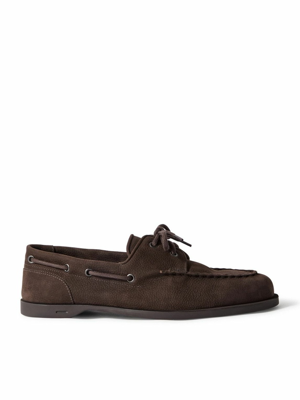 Photo: John Lobb - Foil Leather Boat Shoes - Brown