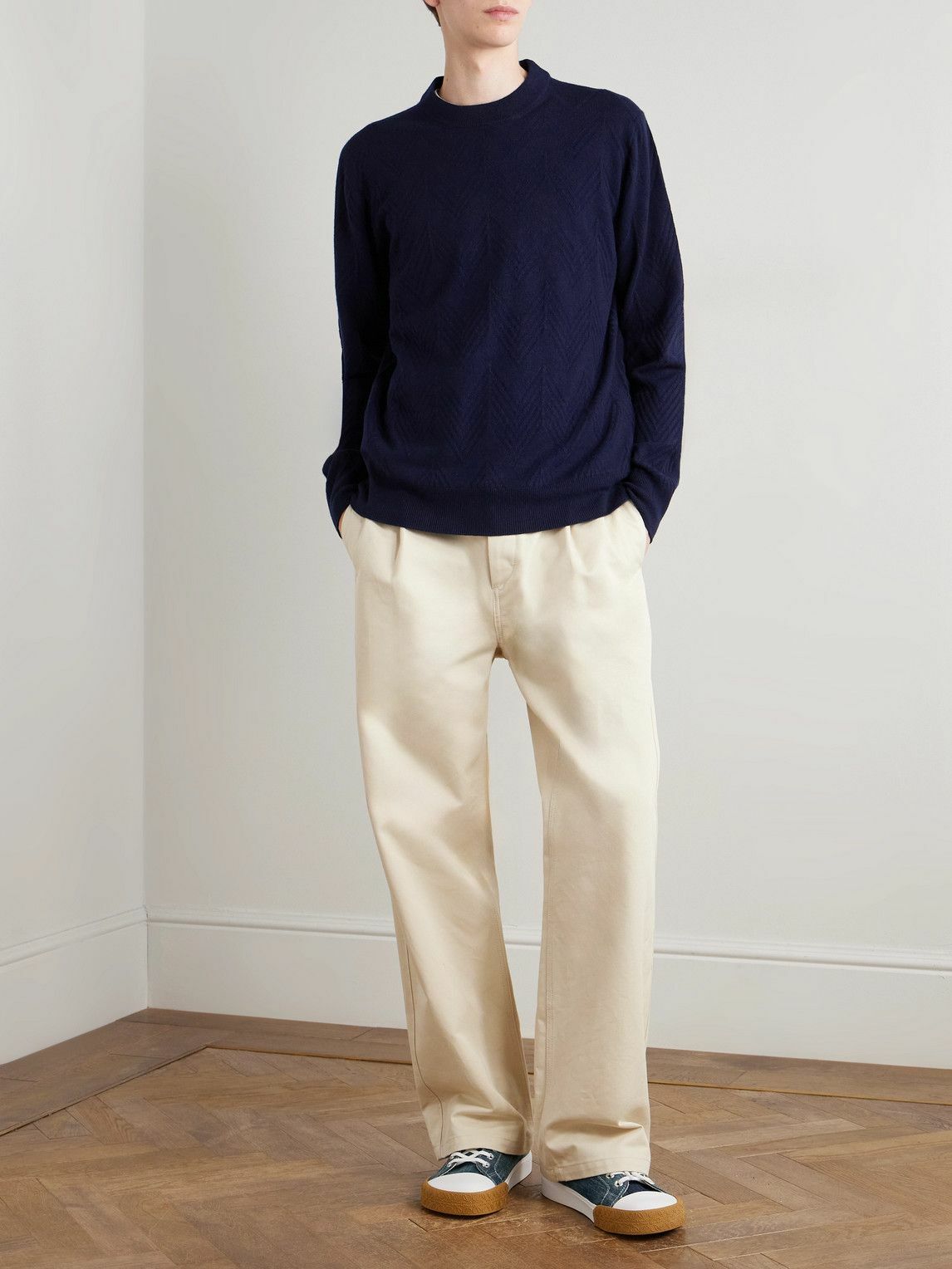 Missoni - Jacquard-Knit Cashmere Mock-Neck Sweater - Blue