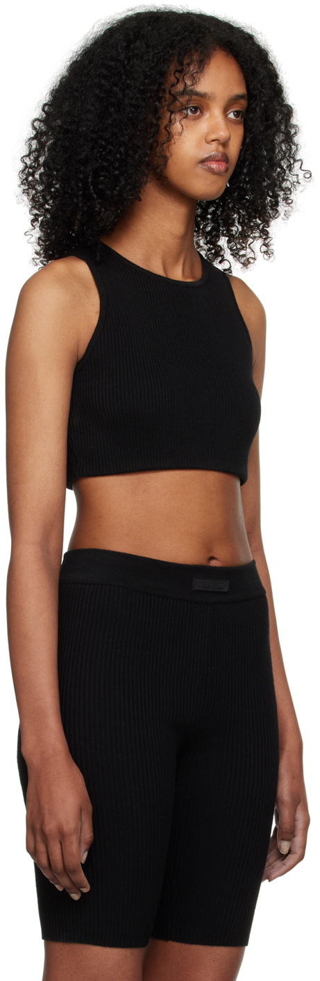 Essentials Black Rib Tank Top