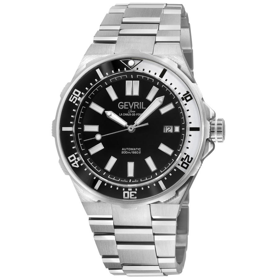 Gevril Ticonic Automatic Black Dial Mens Watch 48993B