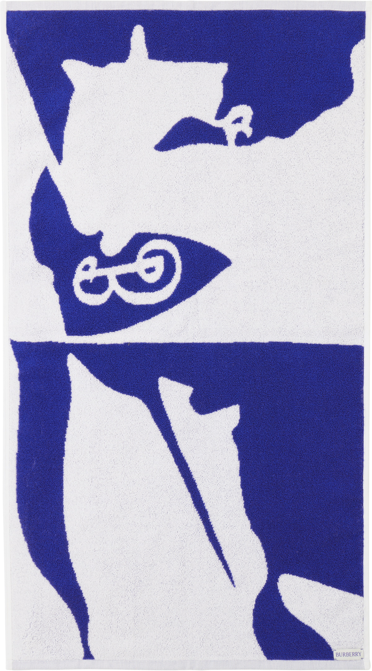 Burberry Navy & White Split EKD Hand Towel