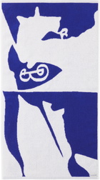 Burberry Navy & White Split EKD Hand Towel