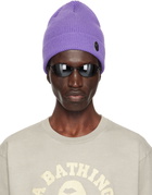 BAPE Purple One Point Knit Beanie