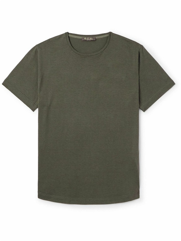 Photo: Loro Piana - Soft Slim-Fit Silk and Cotton-Blend T-Shirt - Green