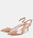 Alaïa Le Cœur patent leather and PU slingback pumps