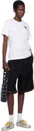 COMME des GARÇONS PLAY White Metal Stone Emblem Black Heart T-shirt