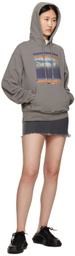 Heron Preston Black Gradient Denim Miniskirt