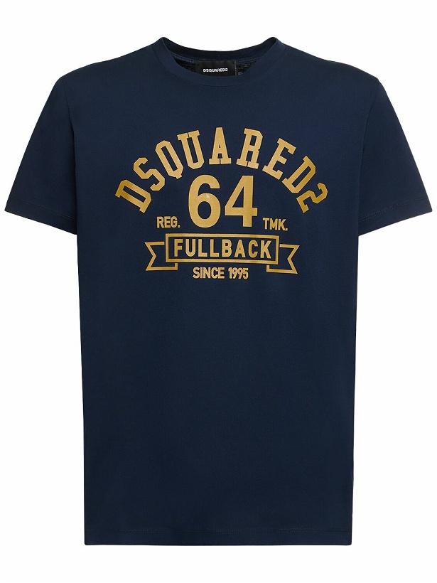 Photo: DSQUARED2 - College Printed Cotton Jersey T-shirt