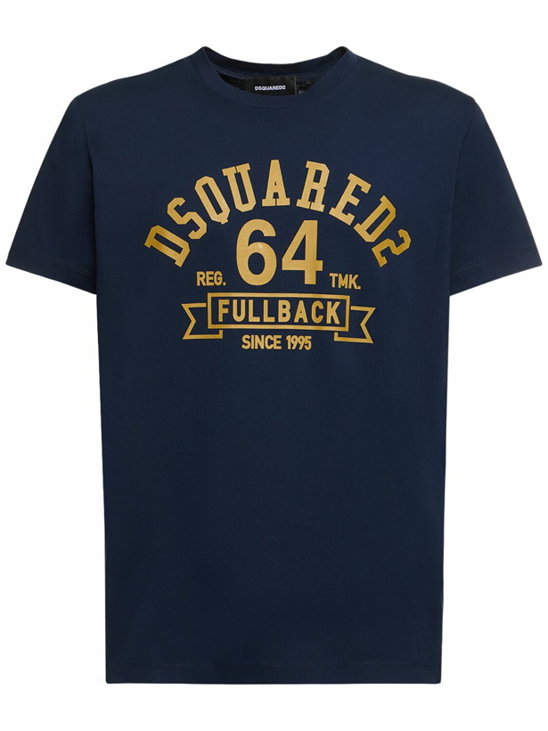 Photo: DSQUARED2 - College Printed Cotton Jersey T-shirt