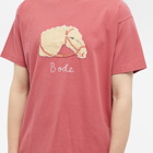 Bode Men's Pony Applique T-Shirt in Pink