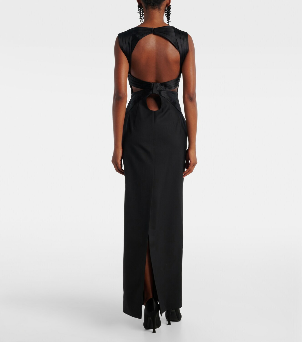 Nina Ricci Cutout virgin wool corset gown