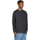 Lemaire Grey Woven Long Sleeve Henley