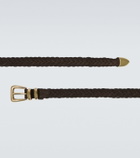 Eleventy Braided suede belt