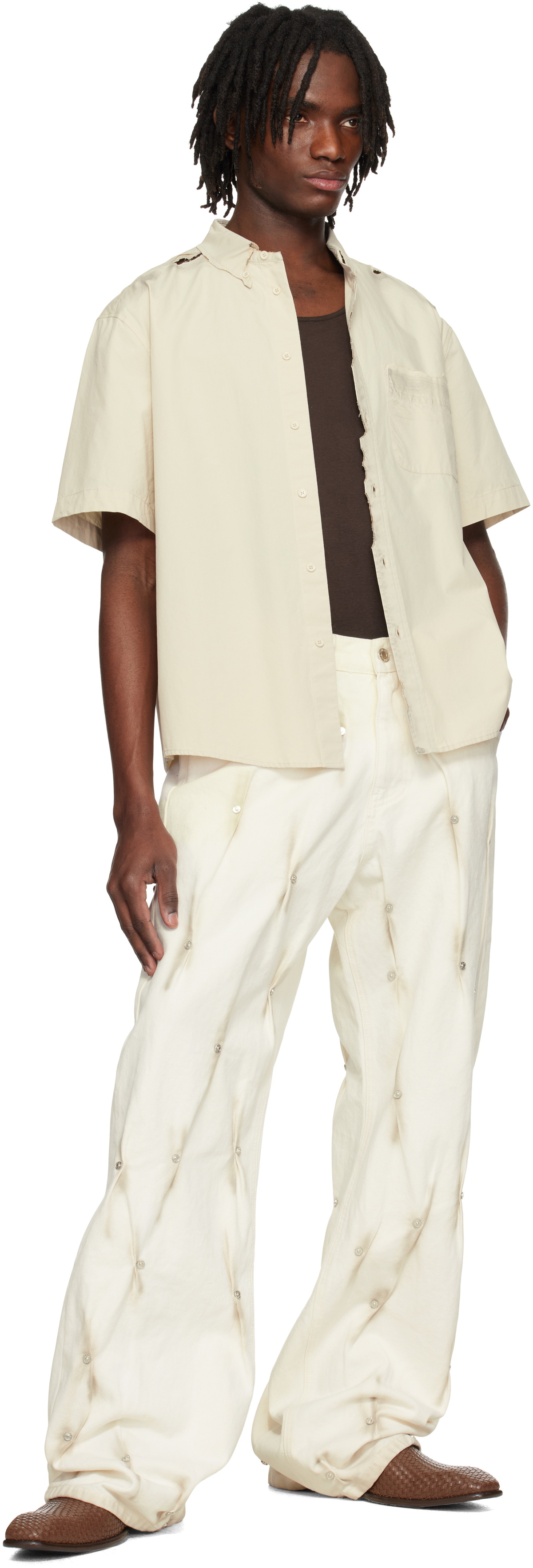 KUSIKOHC Beige Burned Shirt