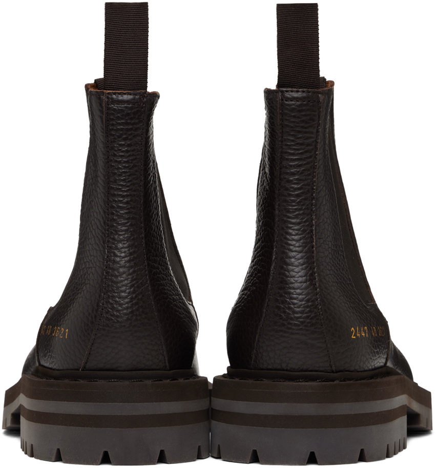 Common Projects Brown Leather Chelsea Boots