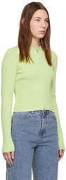AMOMENTO Green Zip Cardigan