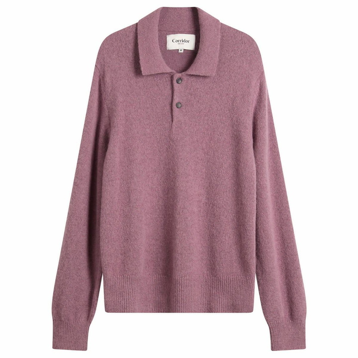 Photo: Corridor Men's Brushed Alpaca Polo in Plum
