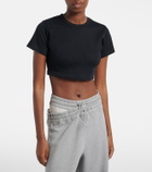 The Attico Cropped cotton jersey T-shirt