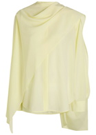 Calvin Klein Kiki Scarf-effect Silk-crepe Blouse Yellow Lemon