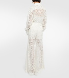 Zimmermann - Embroidered high-rise wide-leg pants