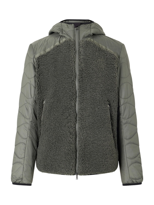 Photo: BOGNER - Jarek Hooded Padded Panelled Rip-Stop and Fleece Ski Jacket - Green