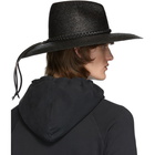 Saint Laurent Black Large Straw Hat