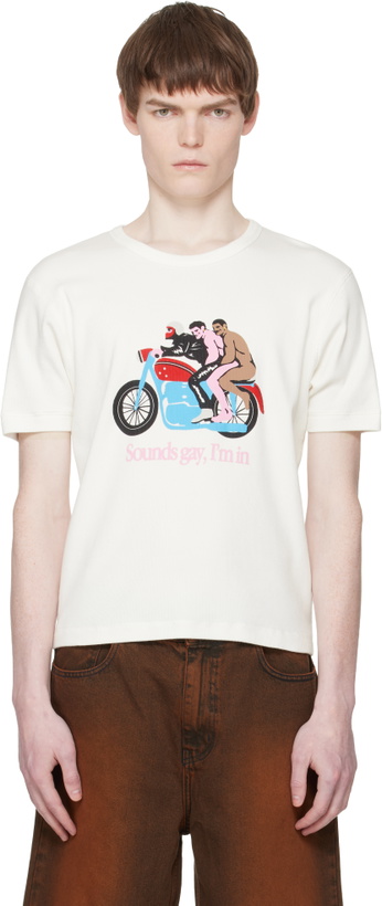 Photo: Carne Bollente Off-White 'Sounds gay, we're in' T-shirt