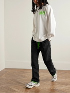 Pasadena Leisure Club - Straight-Leg Logo-Appliquéd Shell Sweatpants - Black