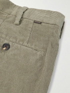 Incotex - Straight-Leg Cotton-Blend Corduroy Trousers - Green
