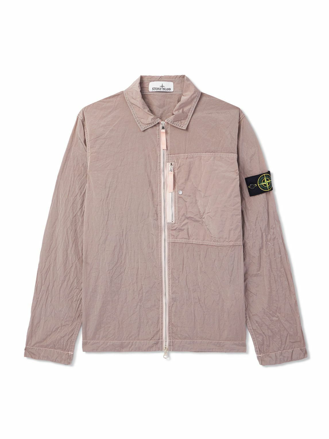 Stone Island - Logo-Appliquéd Garment-Dyed ECONYL® Overshirt Stone Island - Logo-Appliquéd Garment-Dyed ECONYL® Overshirt