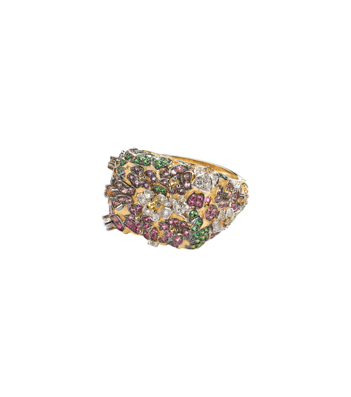 Photo: Yvonne Léon Jolie Fleur 9kt gold ring with gemstones