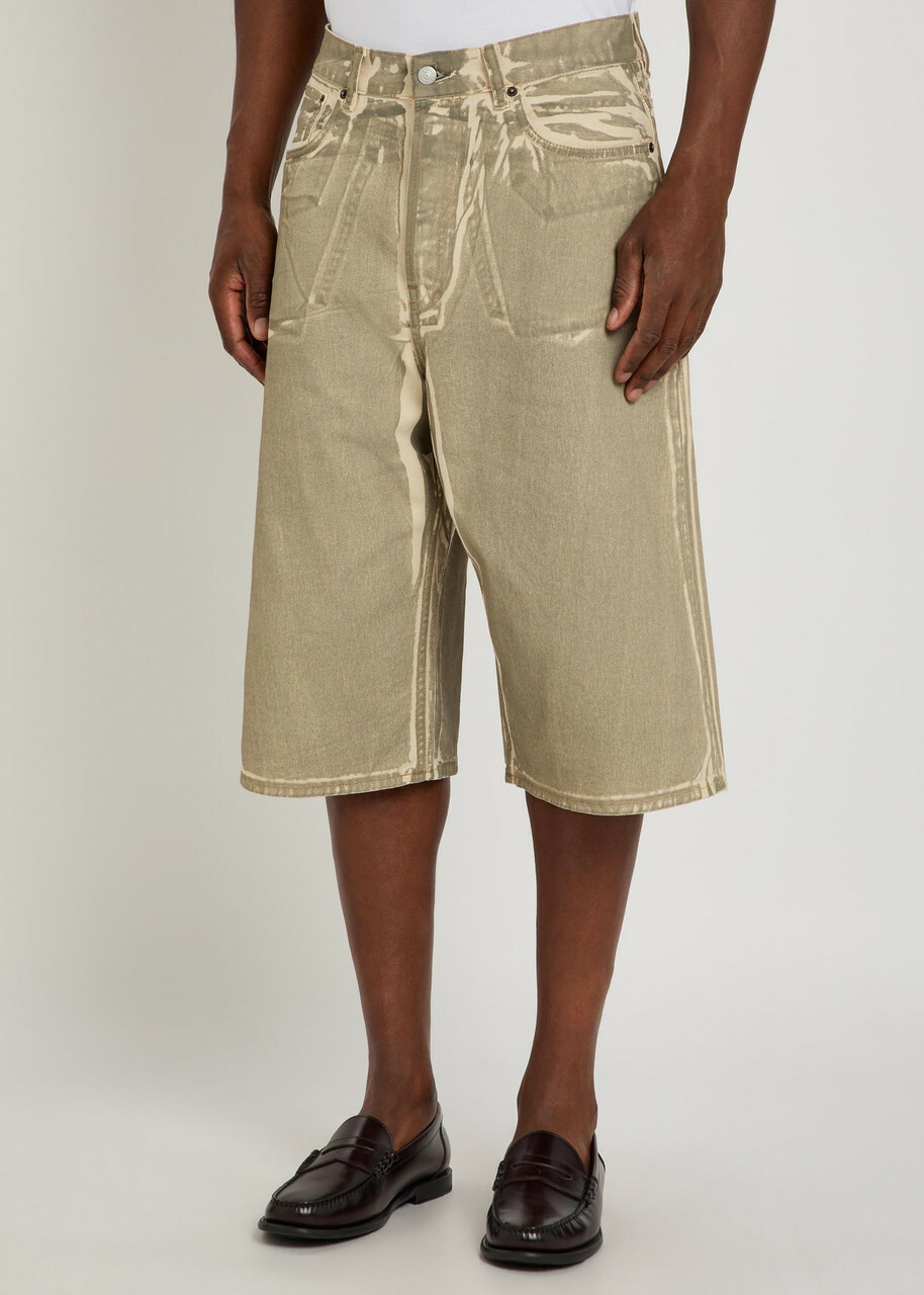 Acne Studios Two-tone Denim Shorts Beige