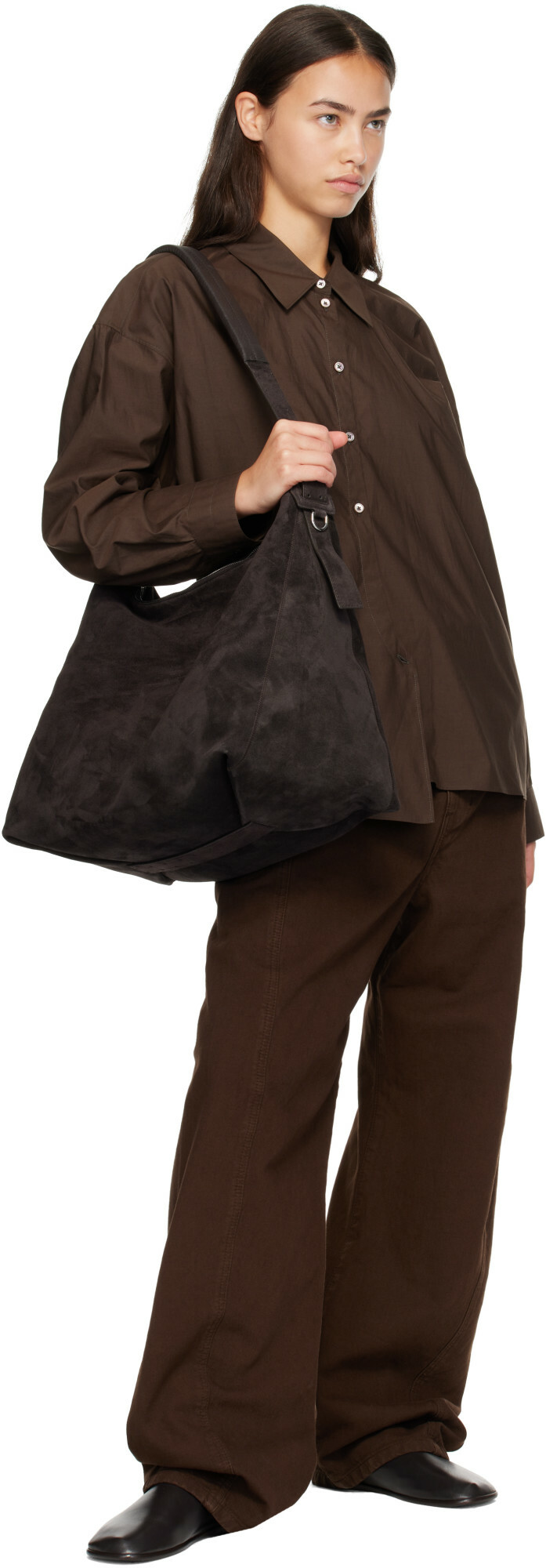 LEMAIRE Brown Belted Messenger Bag