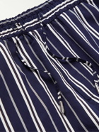 Mr P. - Straight-Leg Striped Twill Drawstring Shorts - Blue