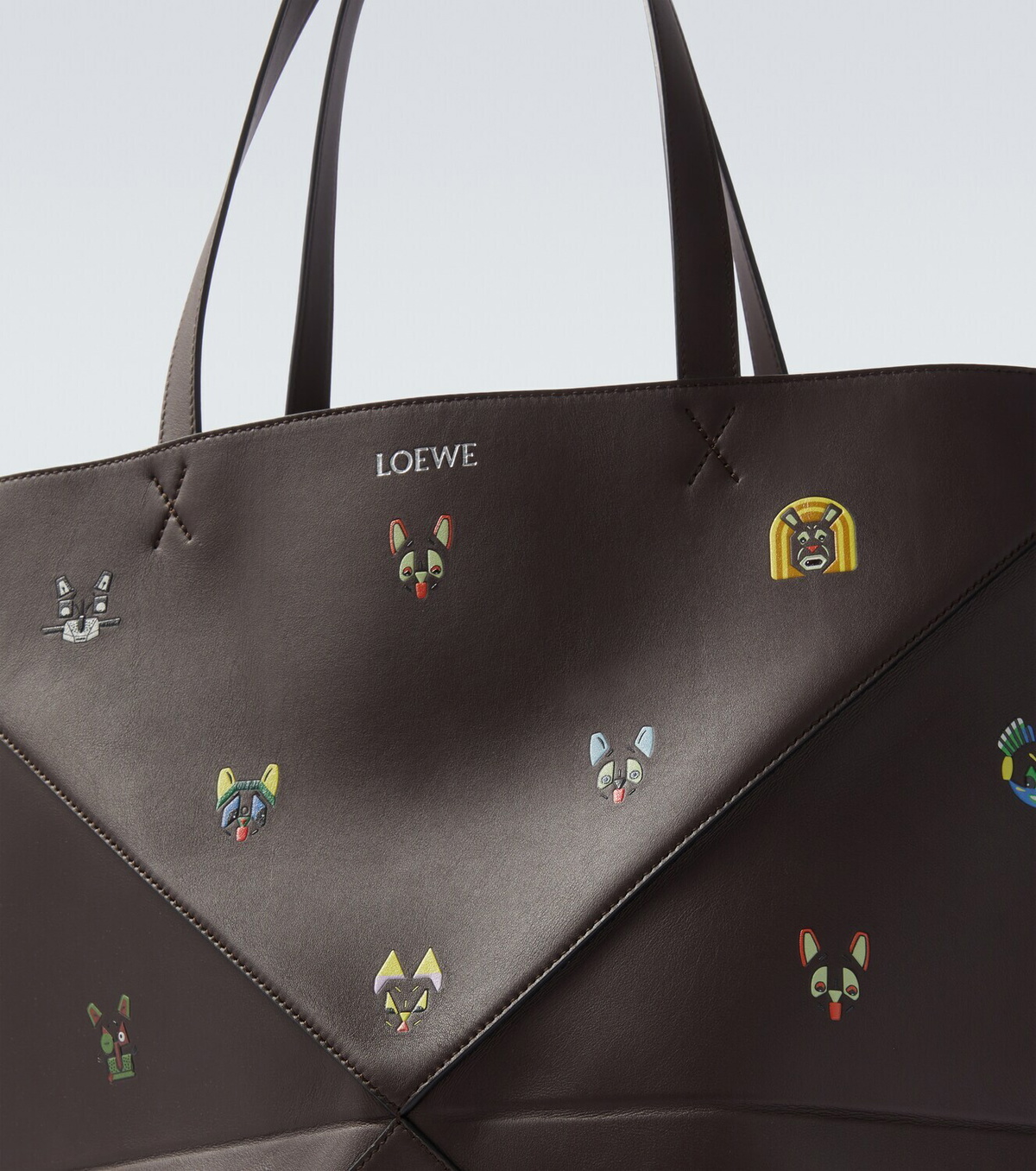 Loewe x Louis Wain Puzzle Fold Cats leather tote bag