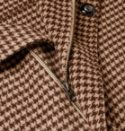Nanushka - Hayden Faux Leather-Trimmed Houndstooth Wool and Silk-Blend Jacket - Brown