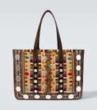 Valentino Garavani Nellcôte Large embroidered suede tote bag