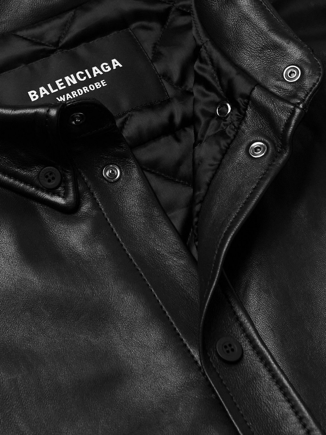 Balenciaga BB-monogram Leather Shirt Jacket