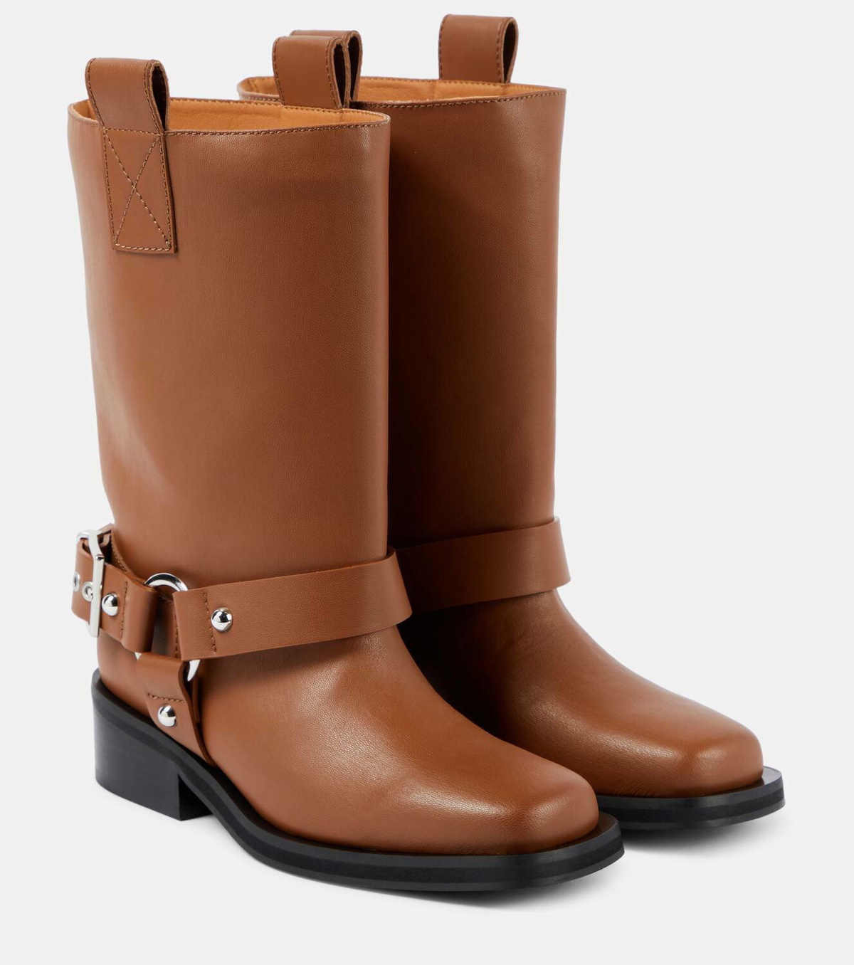 Ganni Faux leather biker boots GANNI