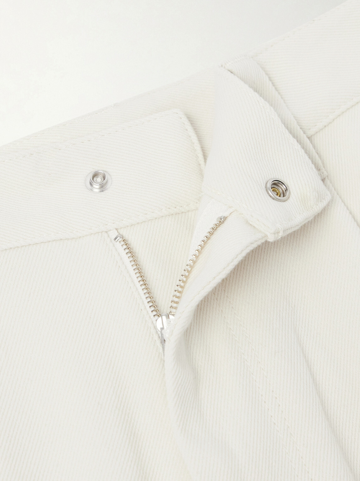 ATON - Wide-Leg Pleated Cotton-Twill Trousers - Neutrals